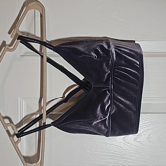 Beyond Yoga Other - Beyond Yoga Dark Gray Purple Velour Bralette  Size XS